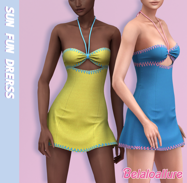 Alpha Sun Fun Dress by simsfinds - The Sims 4 Custom Content