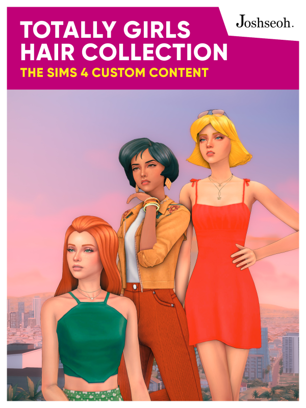 Maxis Match Totally Girls Hair Collection (jo_se_oh joshseoh) by simsfinds - The Sims 4 Custom Content
