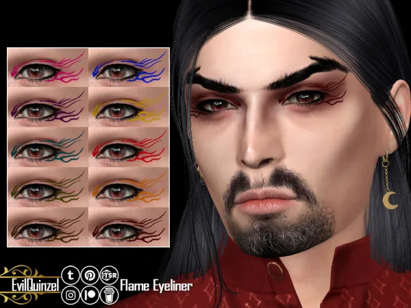 Alpha Flame Eyeliner and Darkside Eyeshadow - The Sims 4 Custom Content