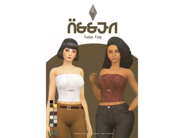 Maxis Match ÄSSEN tubetop by NO STYLE X W O O D L A N D - The Sims 4 Custom Content