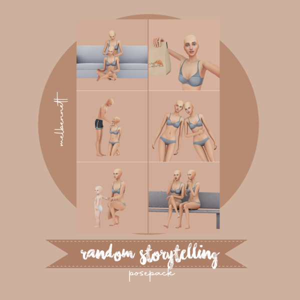 Mix Random Storytelling Posepack by melbennett - The Sims 4 Custom Content