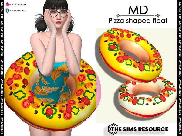Alpha PIZZA SHAPED FLOATS - The Sims 4 Custom Content