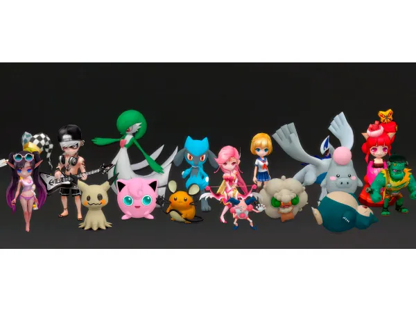 Maxis Match Summoners War_ Pokemon (17 ITEMS) by Jennifer Jennisims - The Sims 4 Custom Content