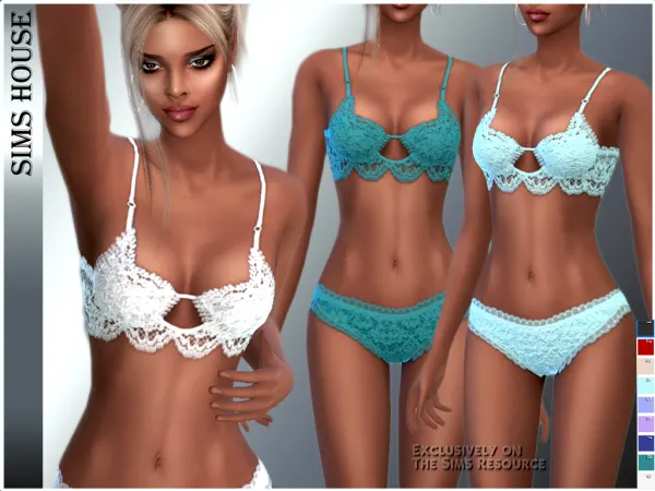 Alpha LACE BRA by simsfinds - The Sims 4 Custom Content