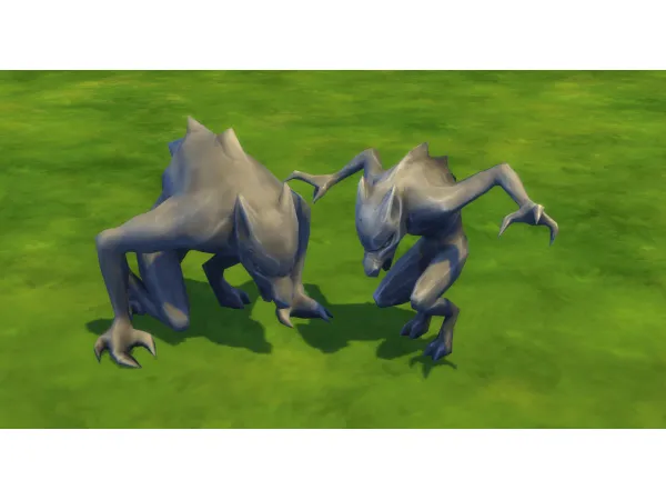 Maxis Match Gargoyle Werewolves statues from Vampire pack separated by Xetto - The Sims 4 Custom Content