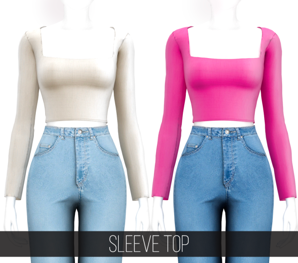 Alpha SLEEVE TOP by fifthscreations - The Sims 4 Custom Content