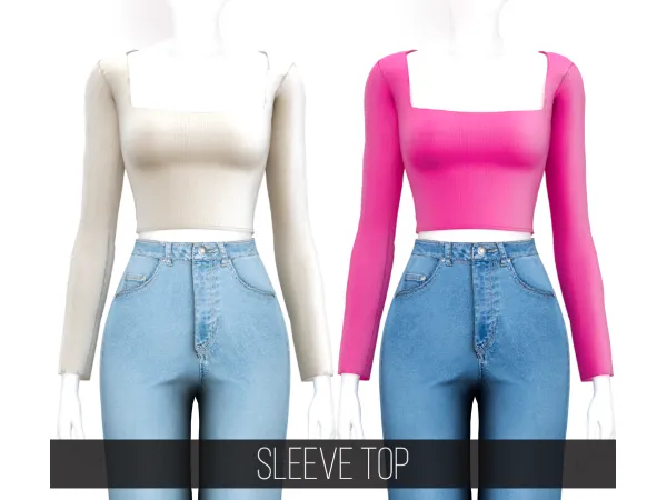 Alpha SLEEVE TOP - The Sims 4 Custom Content
