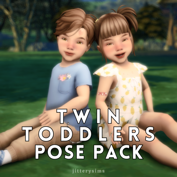 Mix Twin Toddlers Pose Pack by simsfinds - The Sims 4 Custom Content