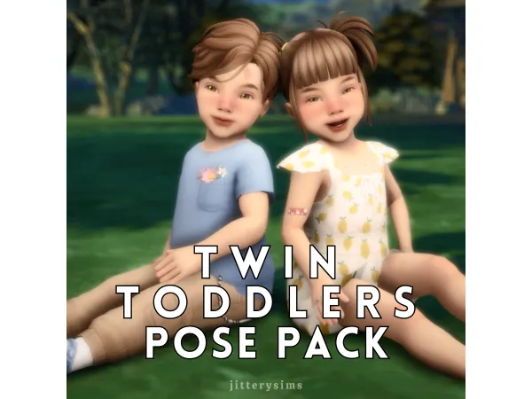 Mix Twin Toddlers Pose Pack by jitterysims - The Sims 4 Custom Content