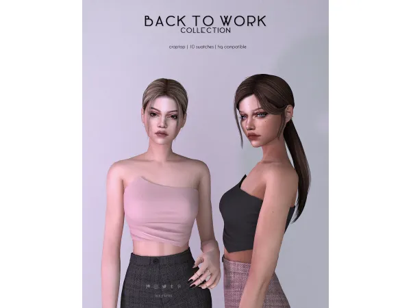 Alpha Croptop Back to Work Collection - The Sims 4 Custom Content