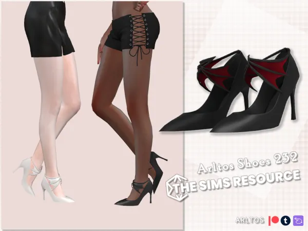 Alpha Bat heels - The Sims 4 Custom Content