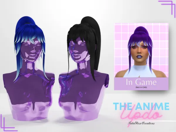 Maxis Match The Anime Updo - The Sims 4 Custom Content
