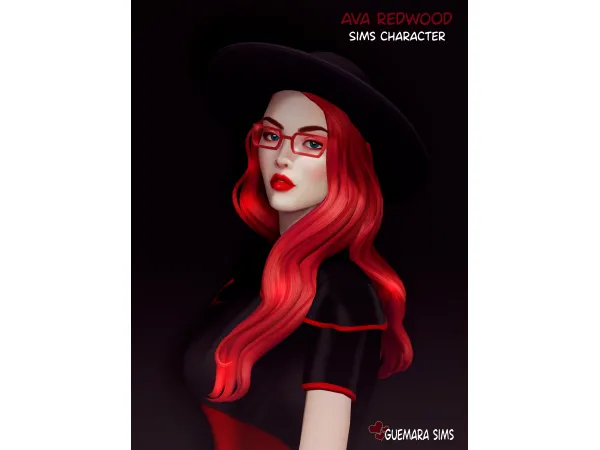 Maxis Match Ava Redwood Sims female character by Guemara - The Sims 4 Custom Content