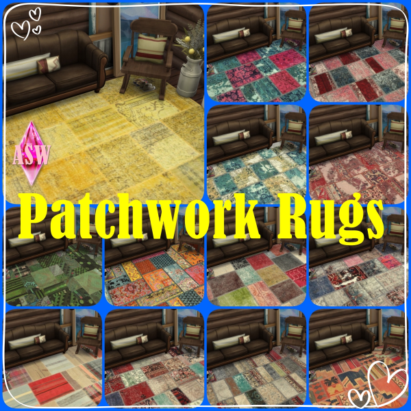 Maxis Match Patchwork Rugs by simsfinds - The Sims 4 Custom Content