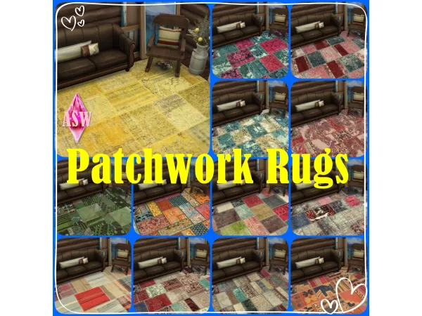 Maxis Match Patchwork Rugs by Annett's Sims 4 Welt ASW - The Sims 4 Custom Content