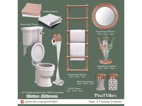 Alpha Clarisse Bathroom Collab Set - The Sims 4 Custom Content