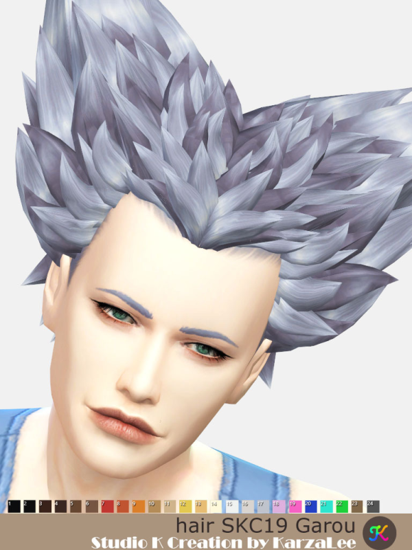 Maxis Match Hair SKC 19 GAROU by simsfinds - The Sims 4 Custom Content