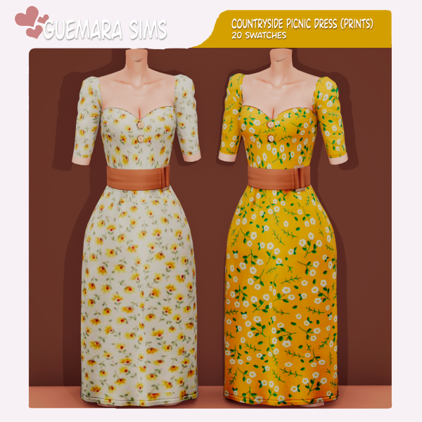 Alpha Countryside Picnic dress (Public now) by simsfinds - The Sims 4 Custom Content