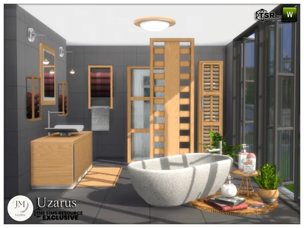 Alpha Uzarus bathroom set part1 - The Sims 4 Custom Content