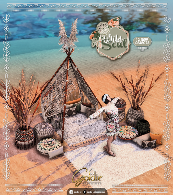 Alpha Wild Soul Outdoor set by goldie_s4 - The Sims 4 Custom Content