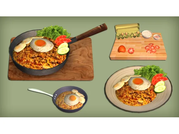 Nasi Goreng Rendang and Sate Indonesian Food for - The Sims 2 Custom Content