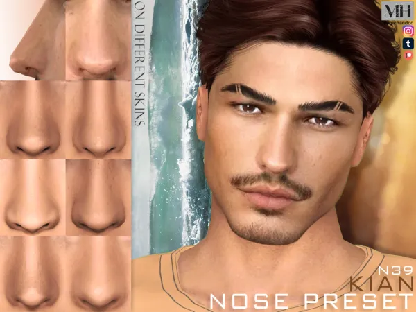Alpha Kian Nose Preset N39 - The Sims 4 Custom Content