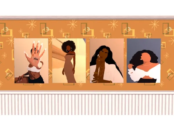 Fresh Prints of Bel Air and Beautiful Black Women Painting for - The Sims 2 Custom Content