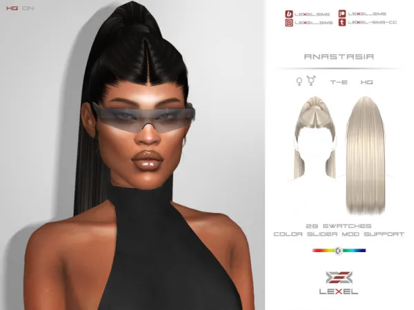 Alpha LEXEL Anastasia (hairstyle) by lexel - The Sims 4 Custom Content