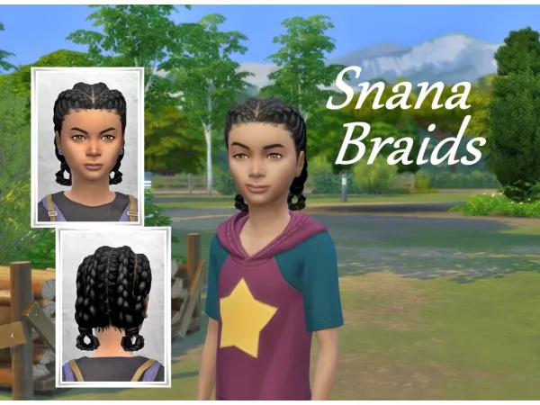 Maxis Match SnanaKidsBraids by simsfinds - The Sims 4 Custom Content