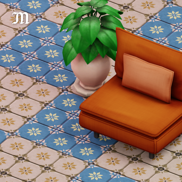 Maxis Match Floral Tiles 12 swatches by simsfinds - The Sims 4 Custom Content