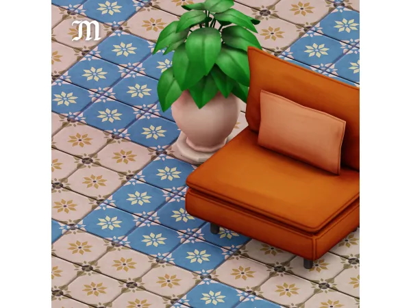 Maxis Match Floral Tiles 12 swatches by myshunosun - The Sims 4 Custom Content