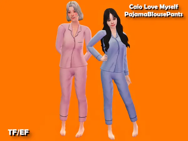 Caio Love Myself PajamaBlousePants TFEF - The Sims 2 Custom Content