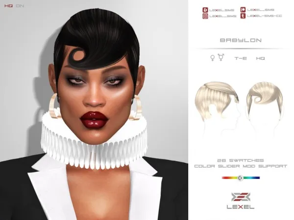 Alpha LEXEL Babylon (Hairstyle) - The Sims 4 Custom Content