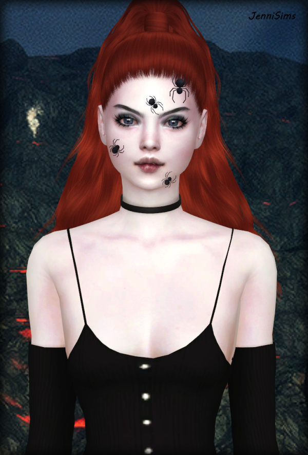 Mix Halloween Free (SpidersRose Lip and handsHorns ) by simsfinds - The Sims 4 Custom Content