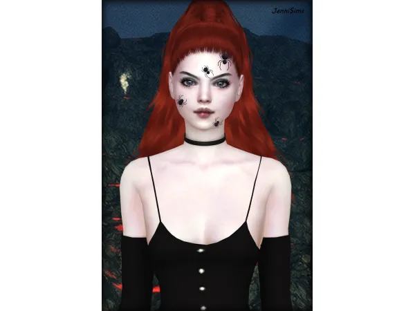 Mix Halloween Free (SpidersRose Lip and handsHorns ) by Jennifer Jennisims - The Sims 4 Custom Content