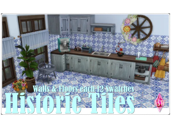 Mix Historic Tiles Walls Floors by Annett's Sims 4 Welt ASW - The Sims 4 Custom Content