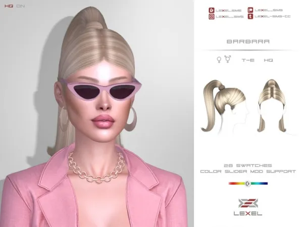 Alpha LEXEL Barbara by lexel - The Sims 4 Custom Content