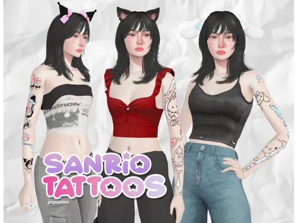 Mix sanrio tattoo sleeves - The Sims 4 Custom Content