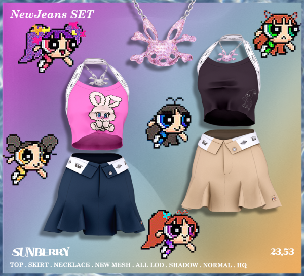 Alpha [SUNBERRY]NewJeans SET 2353(Early access) by simsfinds - The Sims 4 Custom Content
