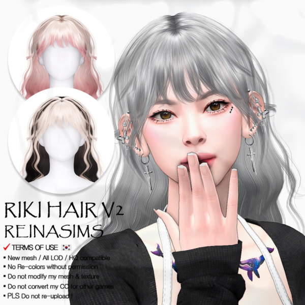 Alpha 81 Riki hair V2 by thesimsresource - The Sims 4 Custom Content