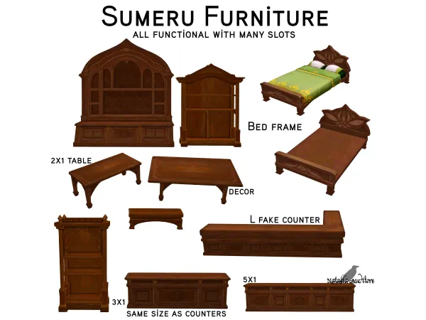 Maxis Match Sumeru Furniture Auditore by Natalia - The Sims 4 Custom Content