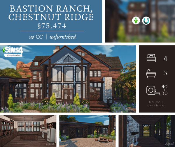 Maxis Match BASTION RANCH CHESTNUT RIDGE by simsfinds - The Sims 4 Custom Content