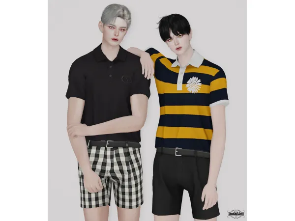 [sudal] Polo t shirt & belt short pant 2 by sudal - sims