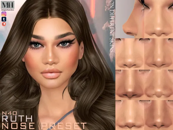 Alpha Ruth Nose Preset N40 - The Sims 4 Custom Content
