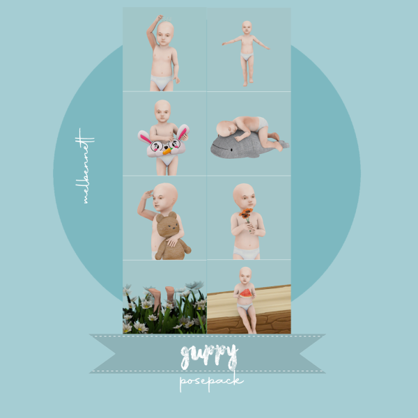 Mix Guppy Posepack by melbennett - The Sims 4 Custom Content