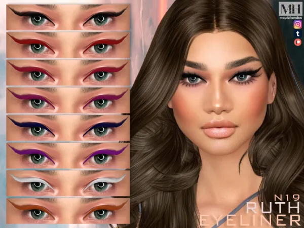 Alpha Ruth Eyeliner N19 by magichandcc - The Sims 4 Custom Content