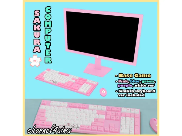 TS4: Sakura Computer (cherry blossom) by channel4sims