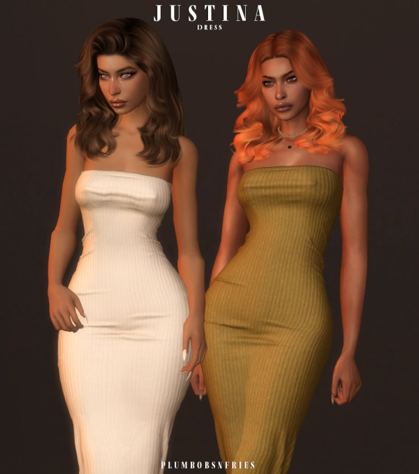 Alpha JUSTINA dress by simsfinds - The Sims 4 Custom Content