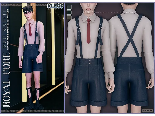 Alpha PEACH Royal Core Ouji Outfit by Kleos Sims - The Sims 4 Custom Content