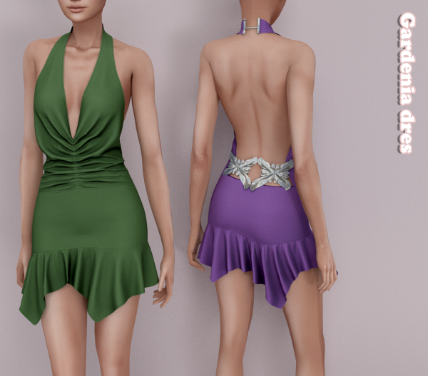 Alpha Gardenia Dress by simsfinds - The Sims 4 Custom Content